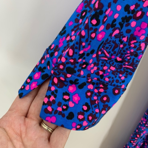 Lilly Pulitzer Alaina Tiered Dress in Blue Flare Growl & Prowl Sz S - Picture 7 of 12